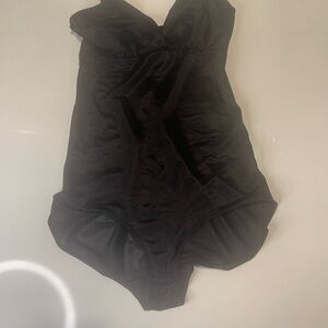 SKIMS Black Satin Chemise